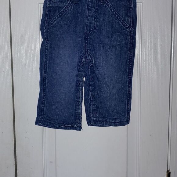 Gymboree Tiny Turtle Out of His Shell Denim Overalls with pocket turtle  Sz 3-6M - Picture 2 of 8